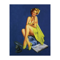 Sexy Pinup Posing With Green Towel (Print Only)
