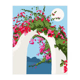 Bougainvillea Arch, Greece Santorini Architecture Travel, Summer Botanical Nature Bohemian, Eclectic Boho (Print Only) thumbnail