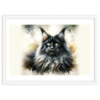 Majestic Long Haired Cat Portrait
