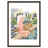 How to Train Your Leopard, Wild Cat Bohemian Woman Painting, Swimming Pool Bikini Summer Swim Animal thumbnail