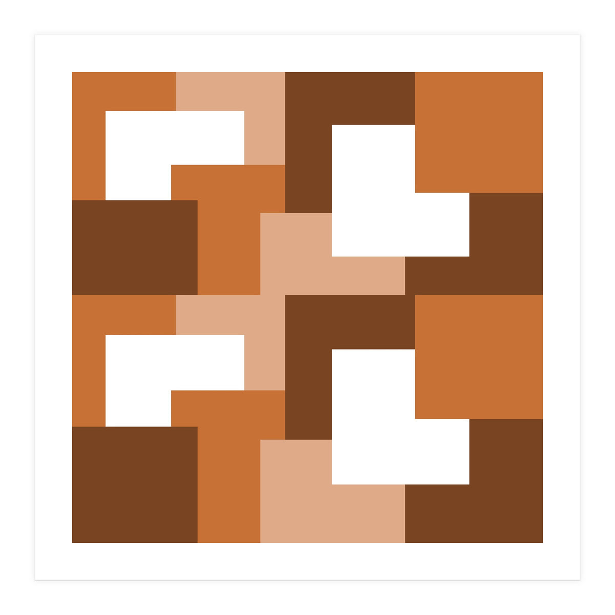Brown Abstract Square Tiles (Print Only)