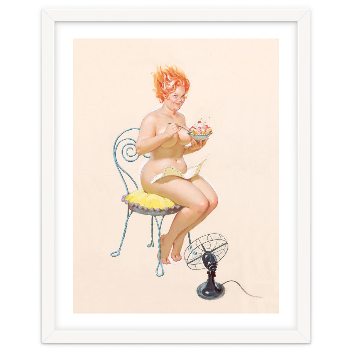 Beautiful Chubby Girl Enjoys In Ice Cream