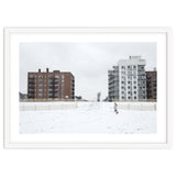 Walking with the dog on a snowy day thumbnail