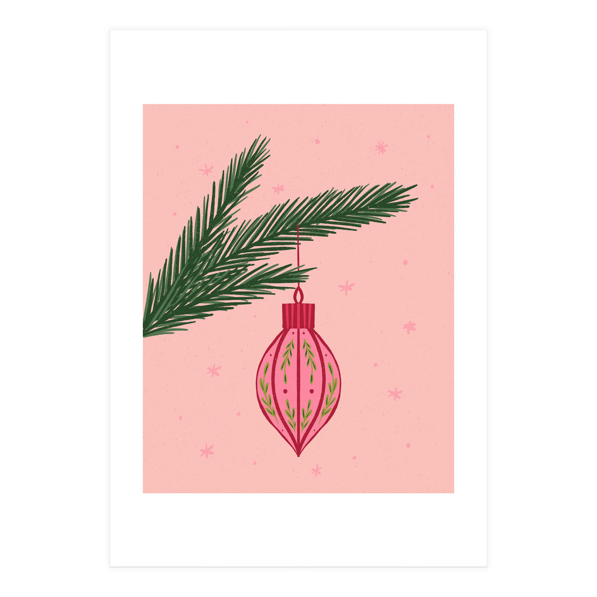 Christmas Globe with tree branch (Print Only)