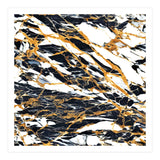 Painted Black Gold & White Marble, Luxe Exotic Eclectic Texture Pattern, Precious Stones Painting (Print Only) thumbnail