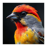 Close Up Of Colorful Bird With Red Orange Yellow Feathers (Print Only) thumbnail