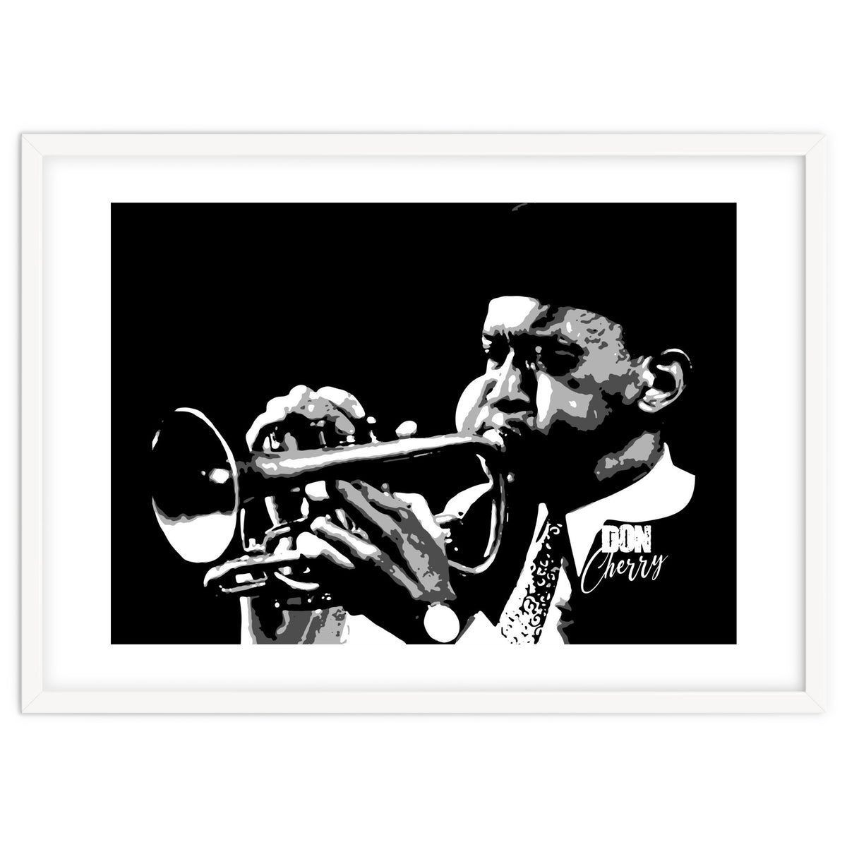Don Cherry American Jazz Trumpeter in Grayscale