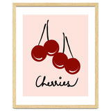 Cherries modern simple minimalistic red cute Fruit wall art thumbnail