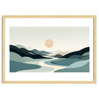 Serene Horizon: Minimalist Organic Landscape