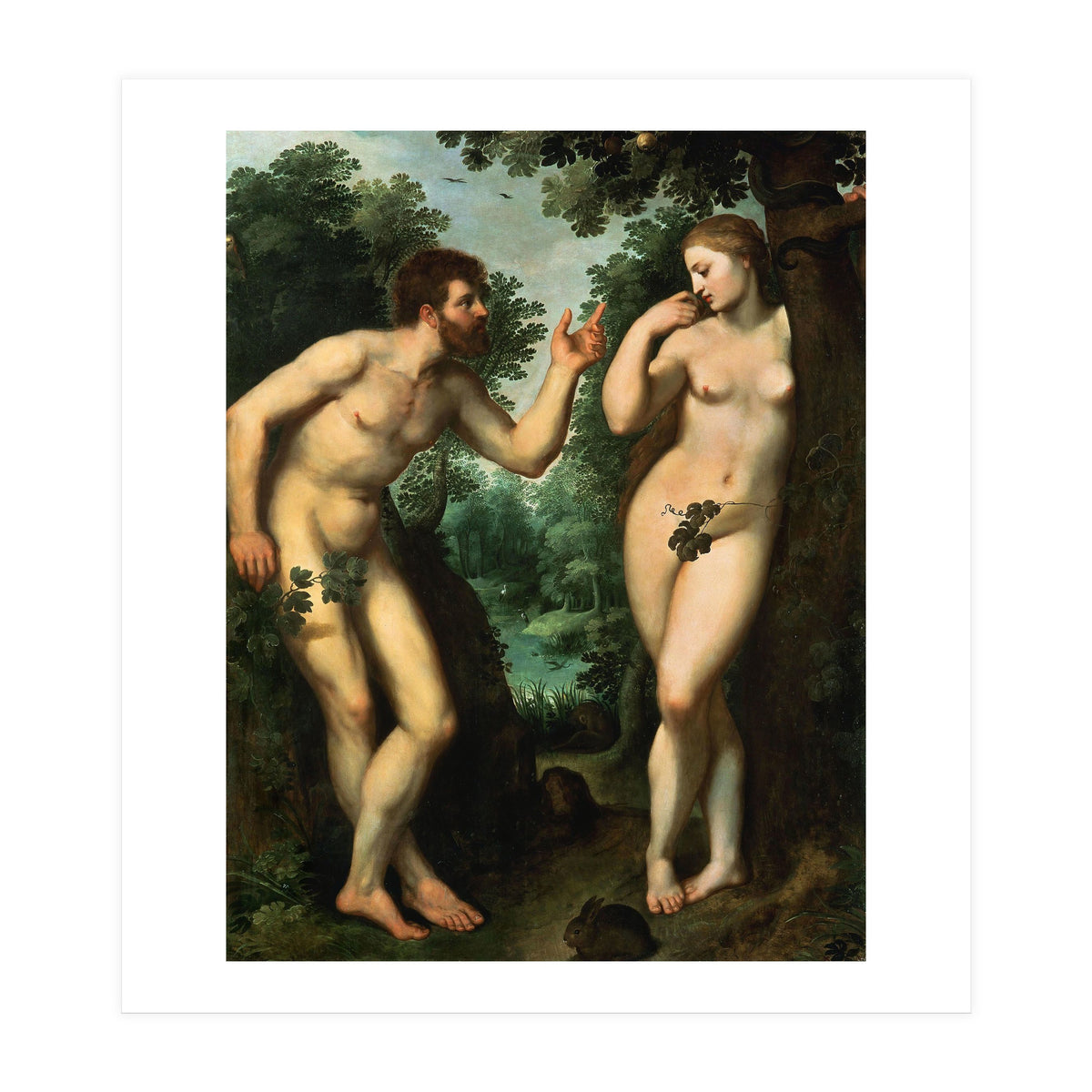 Peter Paul Rubens / 'Adam and Eve', c. 1597, Oil on panel, 180 x 158 cm. Pieter Paul Rubens. (Print Only)