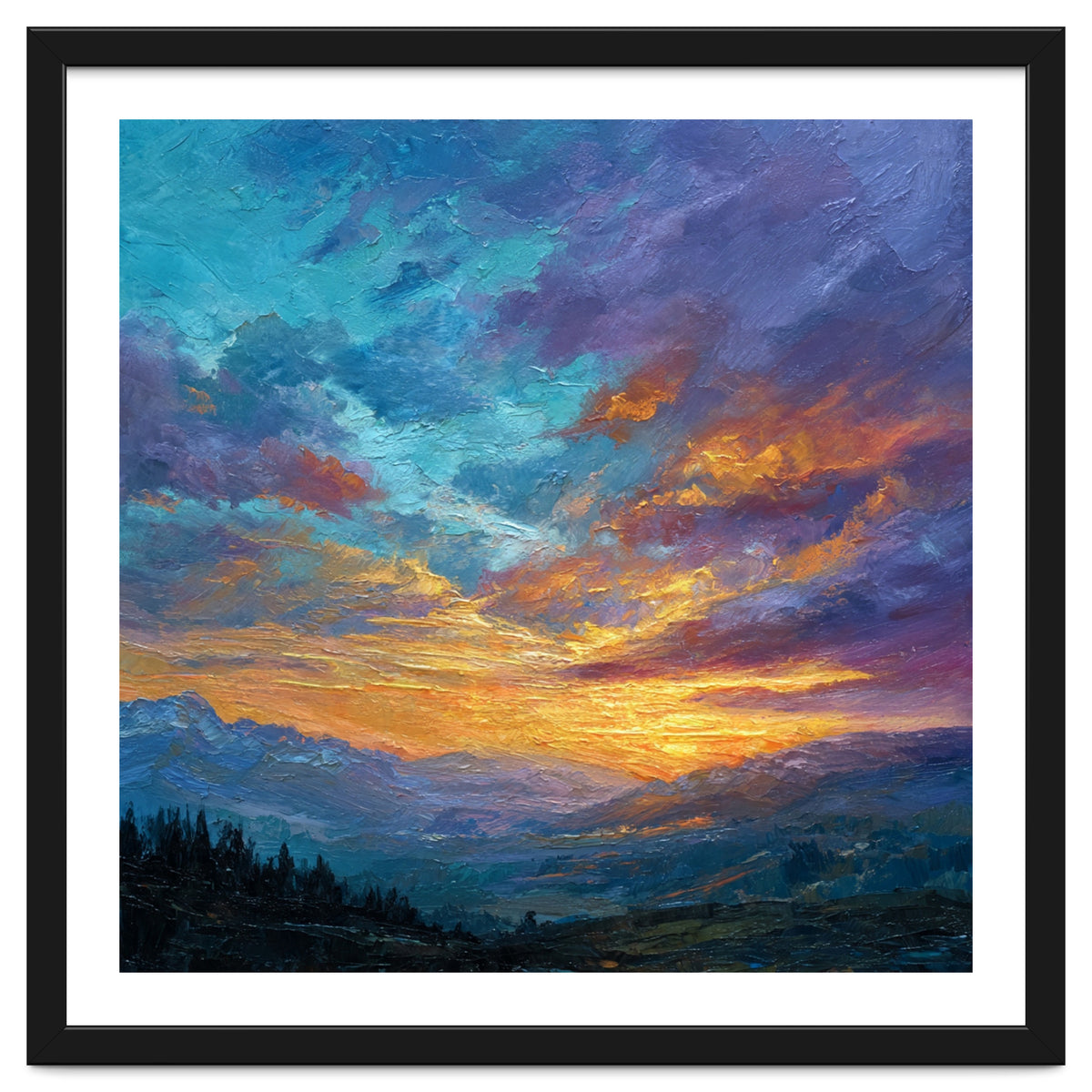 Ethereal Alpine Sunset Over Distant Peaks