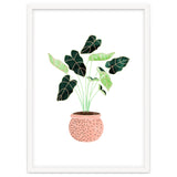 Home Plant | Ceramic Botanical Planter Illustration | Minimal Bohemian Watercolor Painting Polka Dot thumbnail