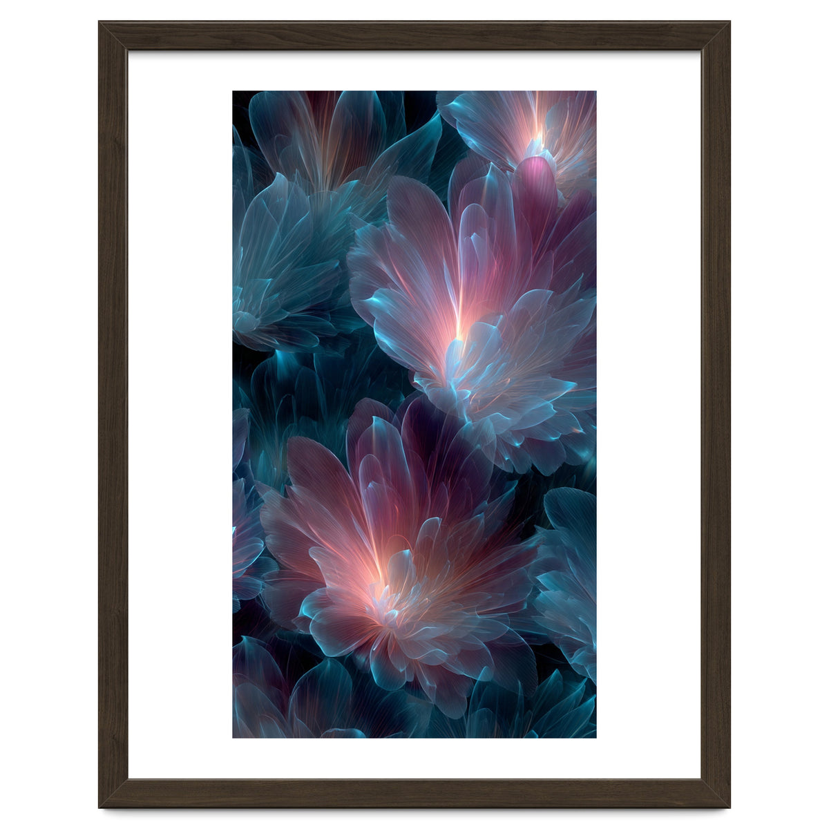 Luminous Bioluminescent Floral Abstract