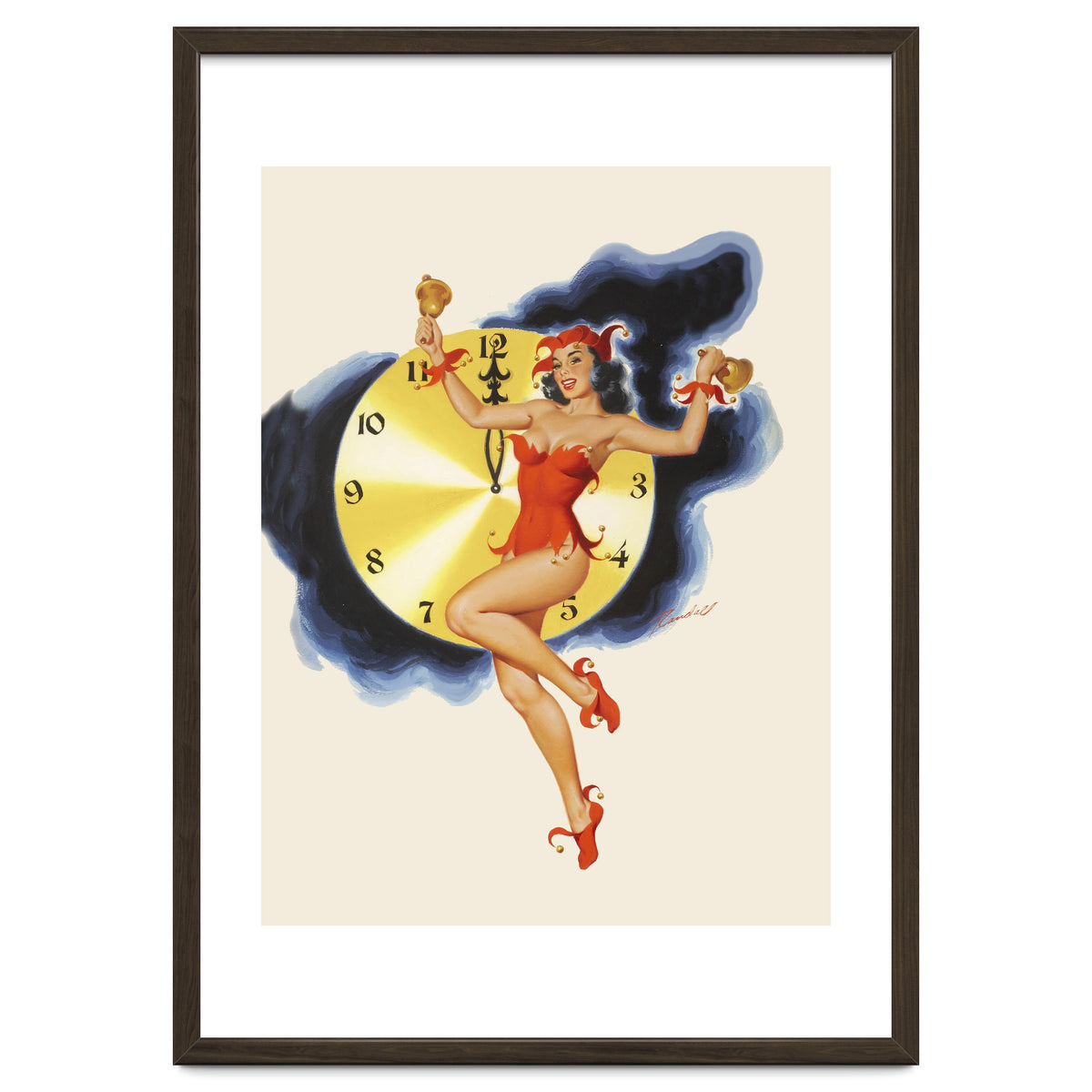 Pinup Girl Celebrating New Year