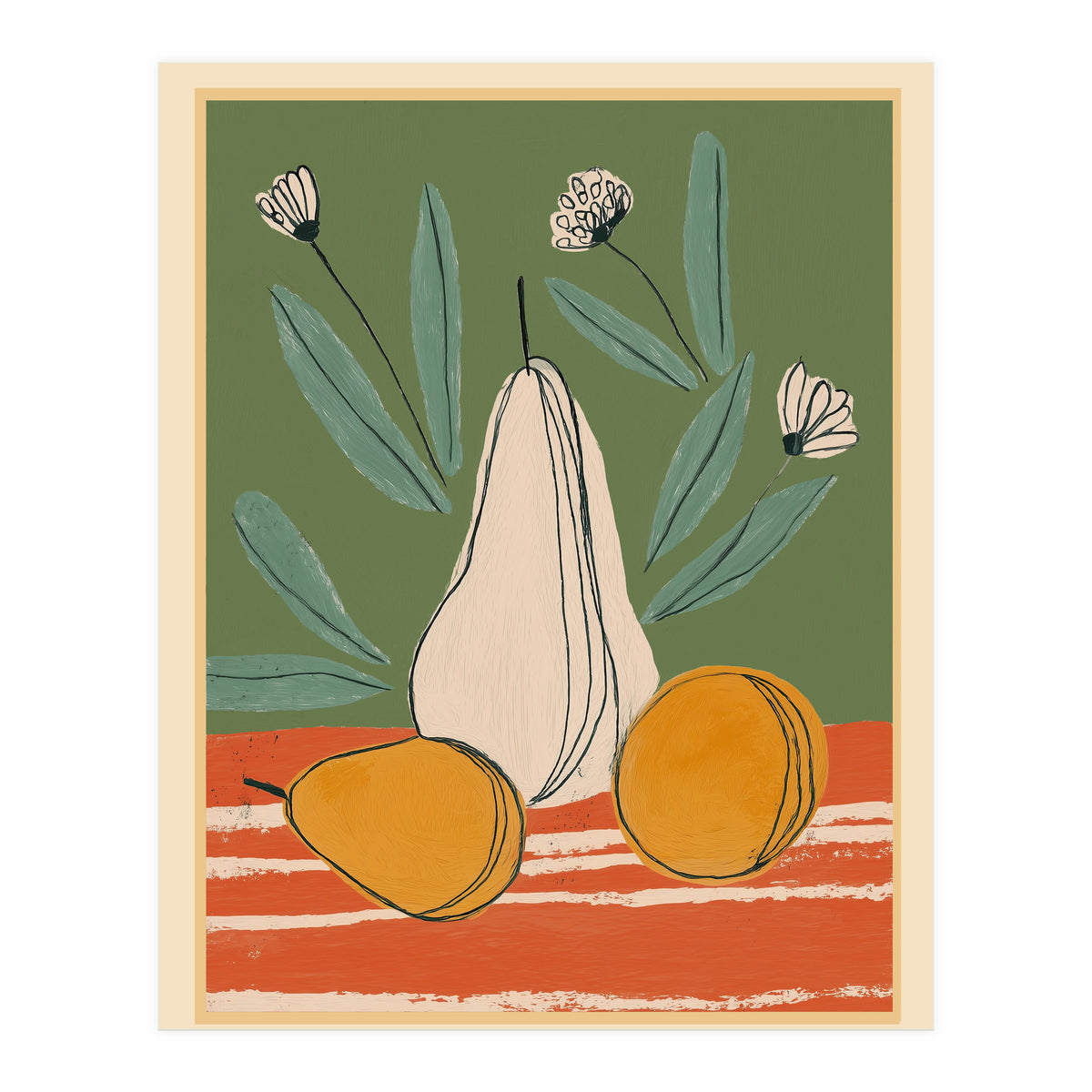 Abstract Pear Still Life (Print Only)