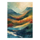 Textured Impasto Mountain Valley Landscape (Print Only) thumbnail