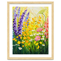 Sun-Drenched Wildflower Meadow Oil Painting