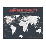 World Map of Alien First Contacts in Movies (Print Only) thumbnail