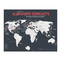 World Map of Alien First Contacts in Movies (Print Only)