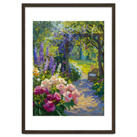 Serene Summer Garden Path Oil Painting