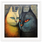 FURRY FRIENDS: GOLDIE AND CHARCOAL, lively duo of animated cats – green eyes, orange eyes. Whiskers charm. thumbnail