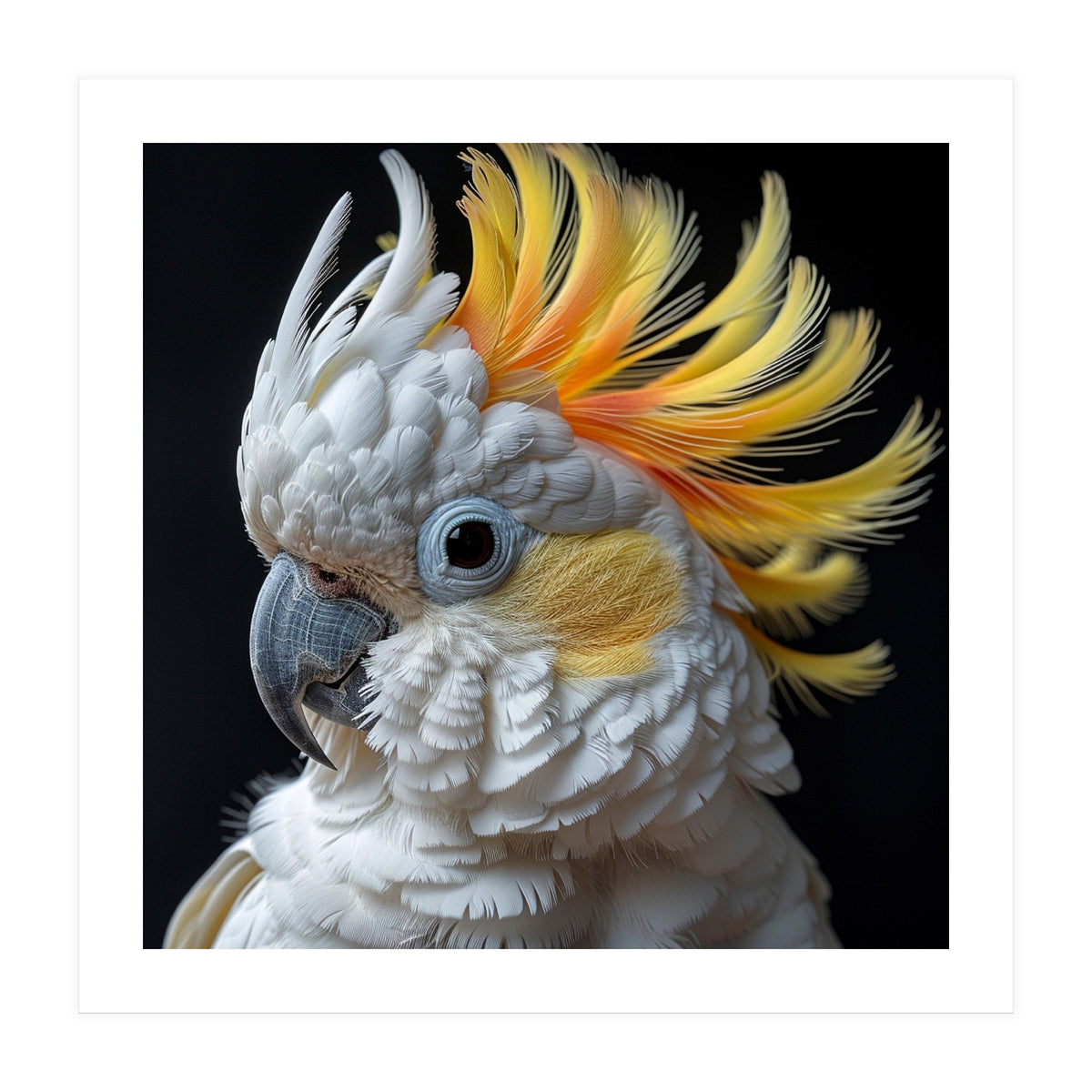 White Cockatoo With Yellow Crest Portrait (Print Only)