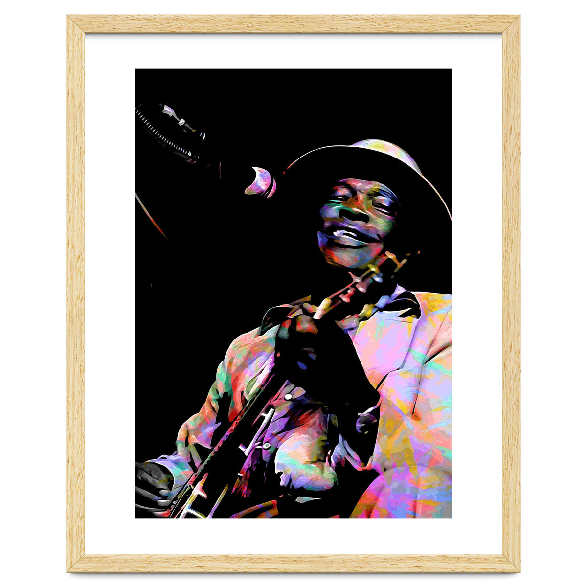 John Lee Hooker American Blues Guitarist Colorful Art