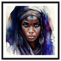 Watercolor Tuareg Woman #4