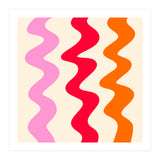 Squiggly Lines - orange, pink and cream (Print Only) thumbnail