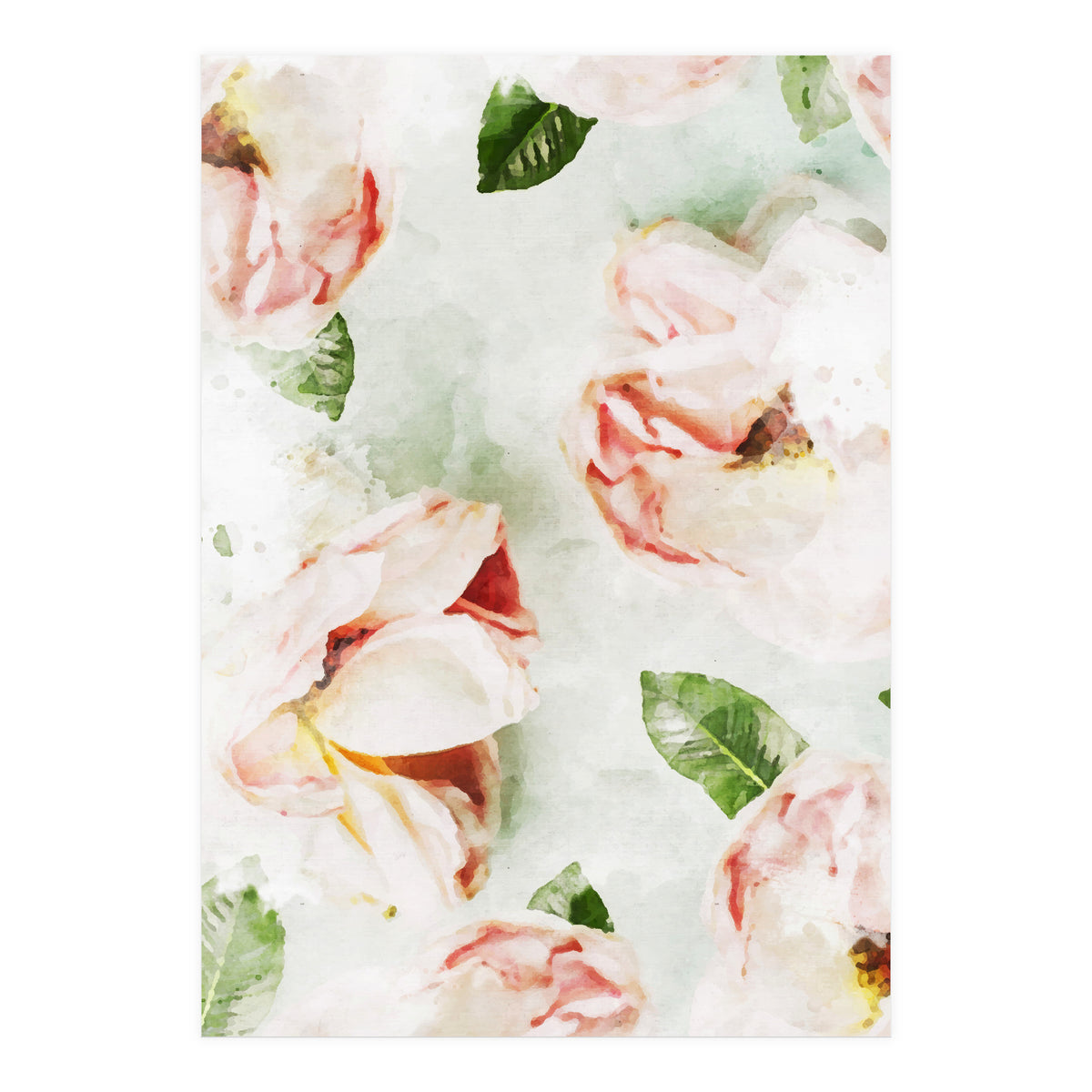 Roses & Foliage Watercolor (Print Only)