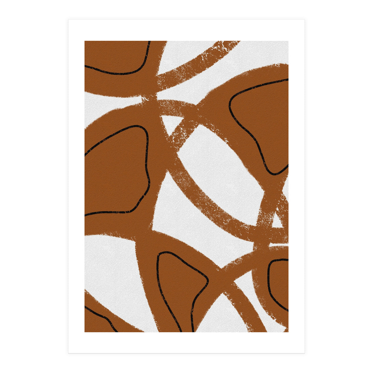 Abstract Brown and Black Lines (Print Only)
