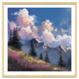 Alpine Summer Meadow with Vibrant Wildflowers and Snow thumbnail