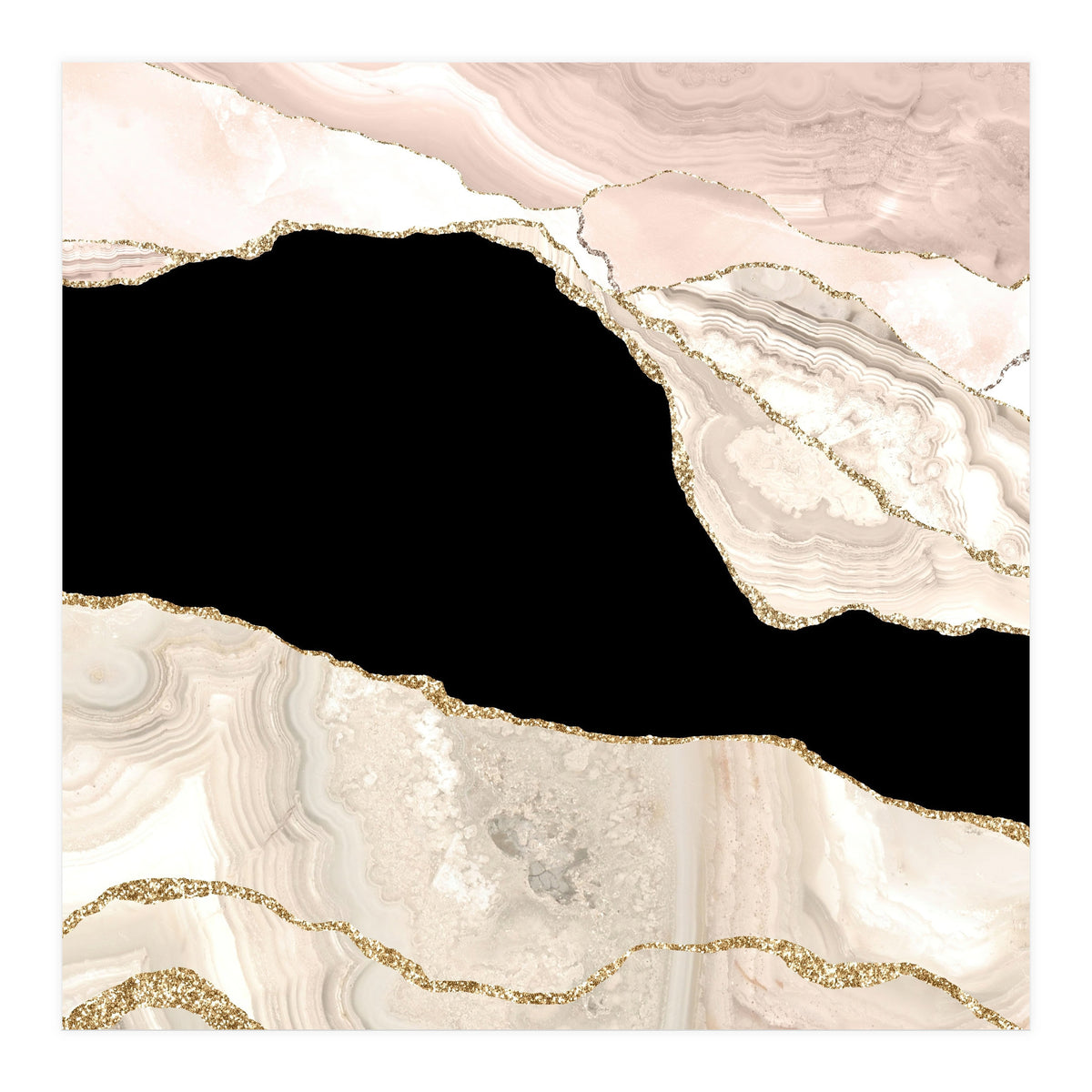 Ivory & Gold Agate Texture 01 (Print Only)