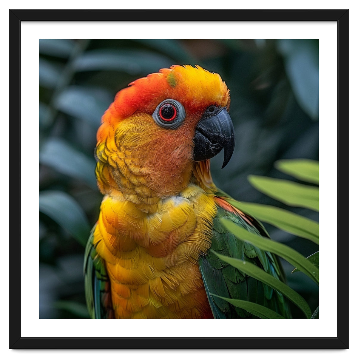 Close Up Of A Colorful Sun Conure Parrot