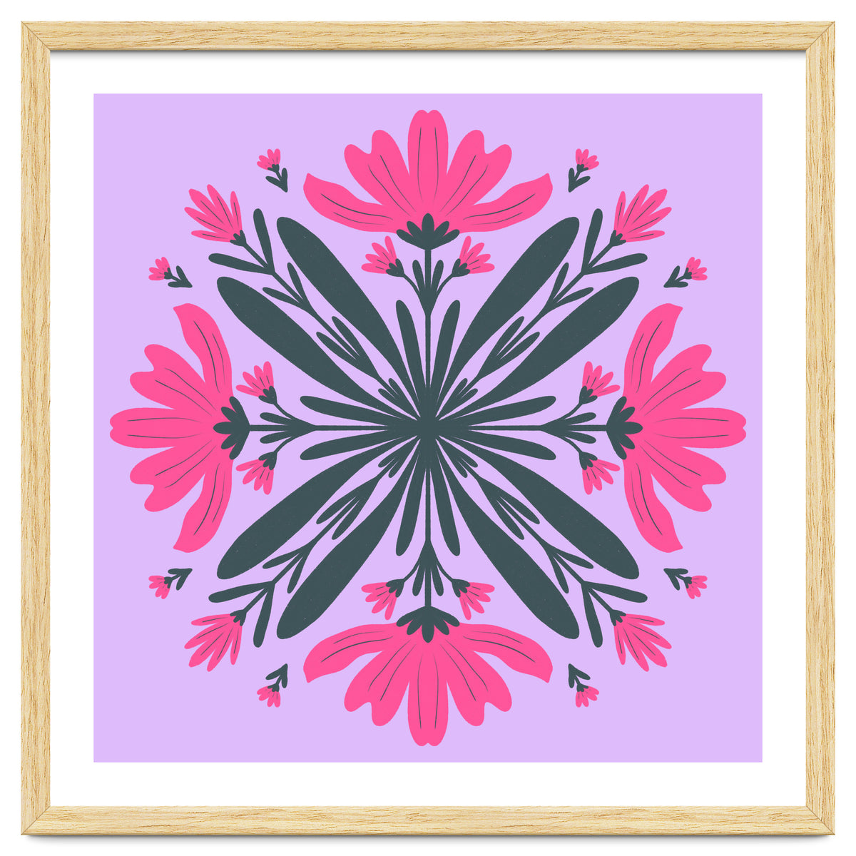 Magenta mandala flowers