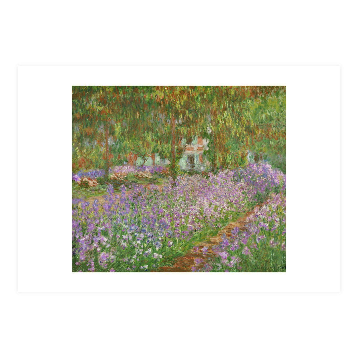 Le jardin a Giverny. Oil on canvas. (Print Only)