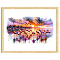 Flamingo Sunset On The Coast
