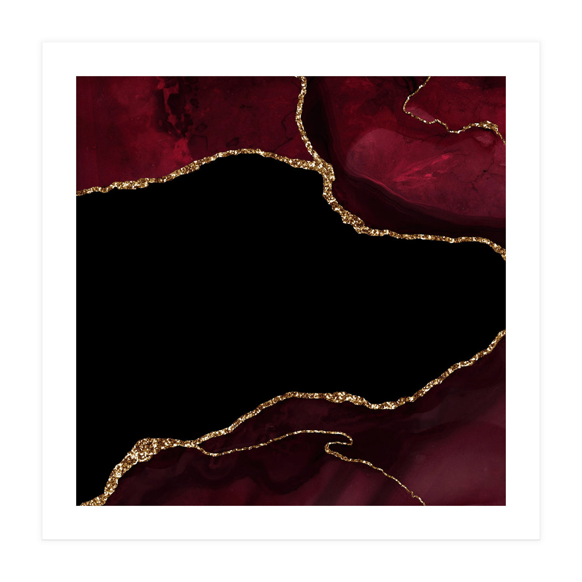Burgundy & Gold Agate Texture 04  (Print Only)