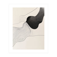 Abstract Black And White Organic Flowing Lines Art (Print Only)