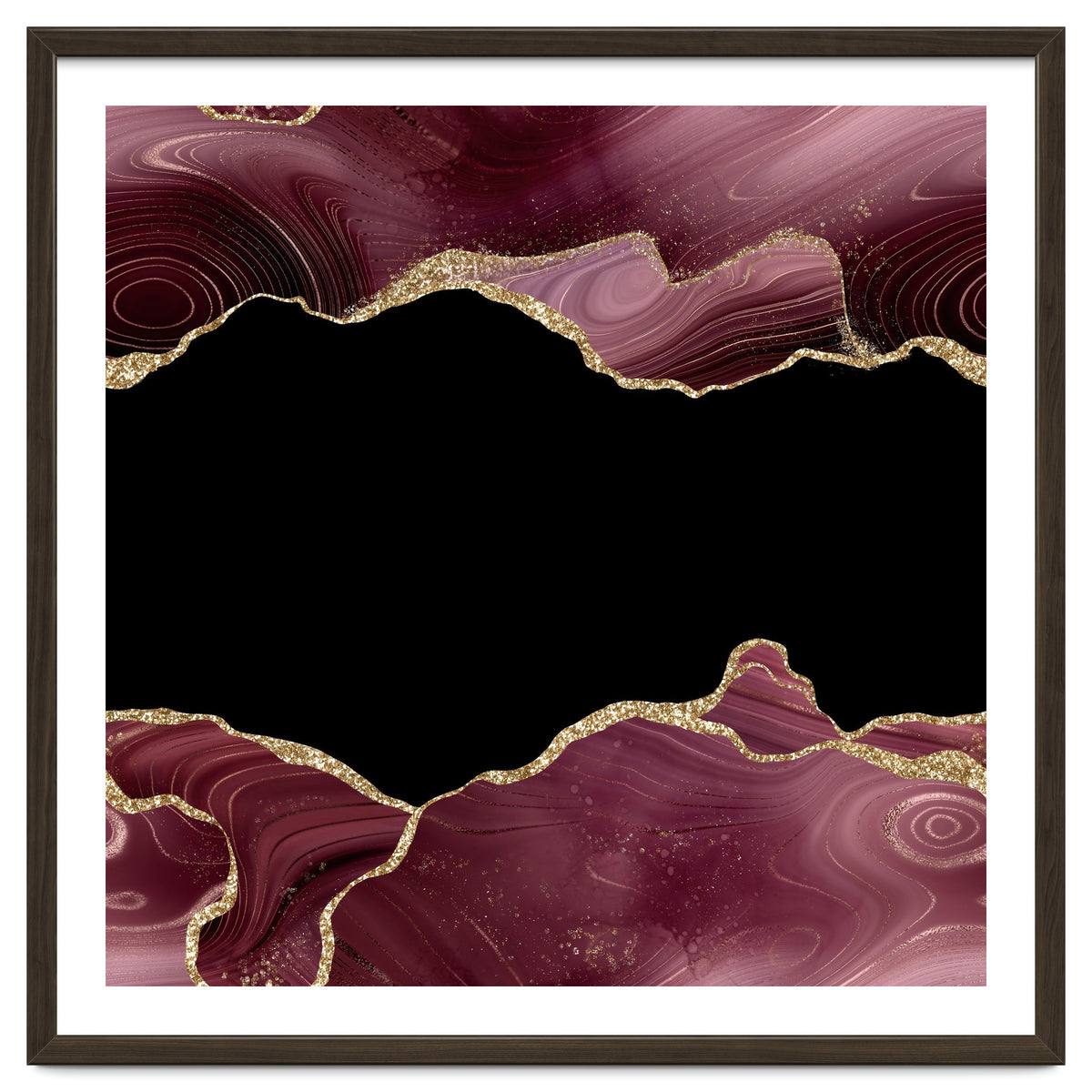 Burgundy & Gold Glitter Agate Texture 04