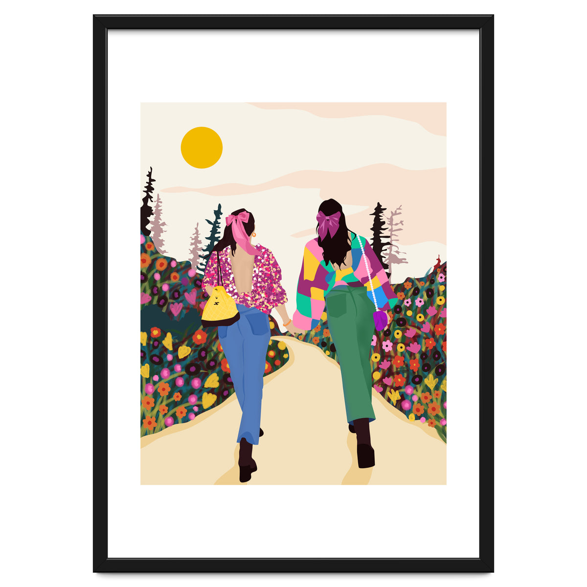 Besties, Best Friends Friendship Fashion, Girl Power Empower Bohemian Travel Companion Soulmates Gift