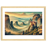 Vintage Greece, Meteora Monasteries Poster thumbnail