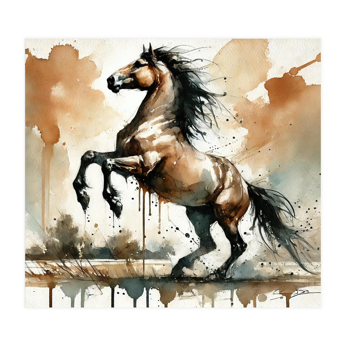 Fiery Horse Elegance (Print Only)