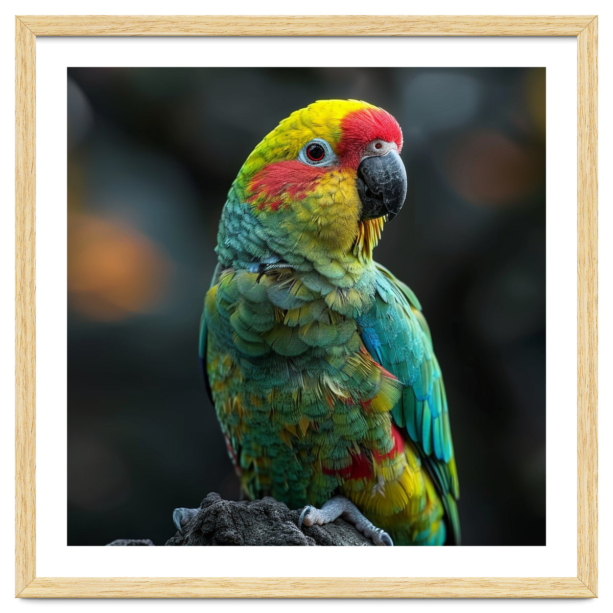 Vibrant Amazon Parrot Perched On A Branch