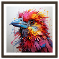 Vibrant Abstract Bird Portrait Watercolor Splash