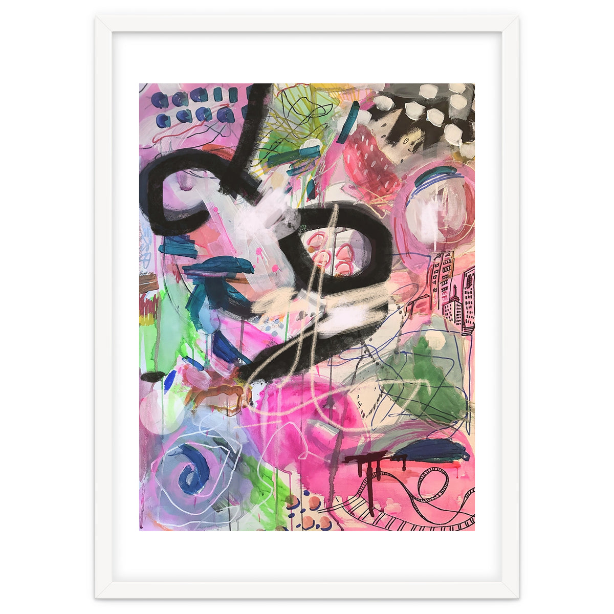 Crazy Town Multimedia Abstract Art Print Large Wall Art Poster Viddy Pop Mood Room