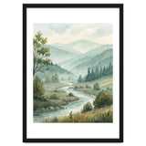 Serene River Valley in Soft Watercolor thumbnail