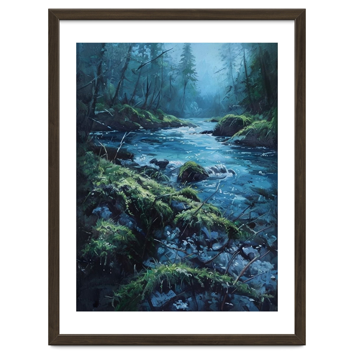 The Cerulean Current: A Whispering Flow Through the Moss