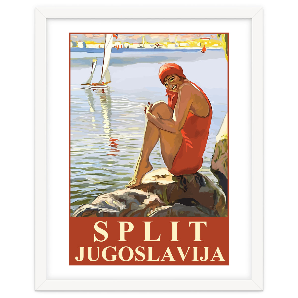 Split, Swimmer on a Rocky Coast