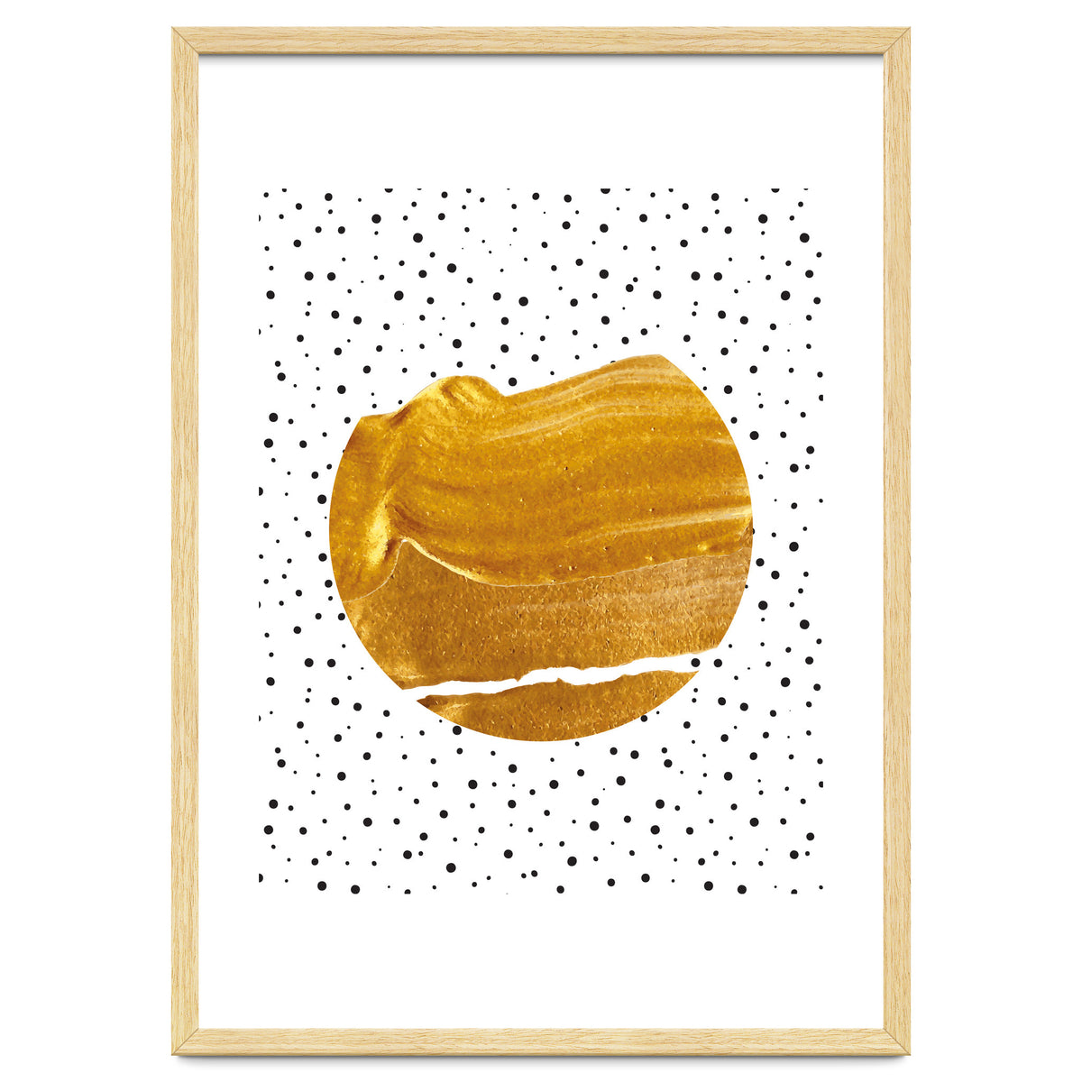 Stay Gold | Abstract Geometric Painting | Polka Dots Quirky Eclectic | Modern Boho Luxe